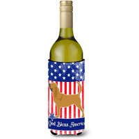"Caroline's Treasures USA Patriotic Bloodhound Wine Bottle Beverage Insulator Hugger, 750 ml, Multicolor"