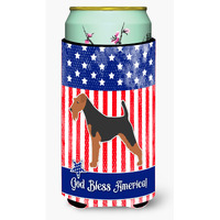"Caroline's Treasures USA Patriotic Welsh Terrier Tall Boy Beverage Insulator Hugger, Multicolor"