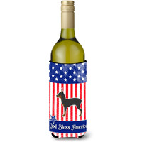 "Caroline's Treasures USA Patriotic Toy Fox Terrier Wine Bottle Beverage Insulator Hugger, 750 ml, Multicolor"