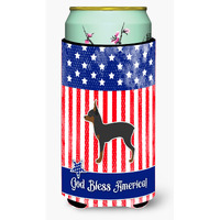 "Caroline's Treasures USA Patriotic Toy Fox Terrier Tall Boy Beverage Insulator Hugger, Multicolor"