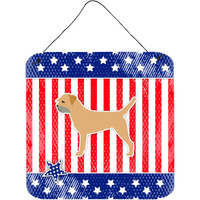 "Caroline's Treasures USA Patriotic Border Terrier Wall or Door Hanging Prints BB3289DS66, 6"" x 6"", Multicolor"