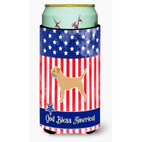 "Caroline's Treasures USA Patriotic Border Terrier Tall Boy Beverage Insulator Hugger, Multicolor"
