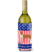 "Caroline's Treasures USA Patriotic Spanish Hound Wine Bottle Beverage Insulator Hugger, 750 ml, Multicolor"