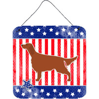 "Caroline's Treasures IUSA Patriotic rish Setter Wall or Door Hanging Prints BB3293DS66, 6"" x 6"", Multicolor"
