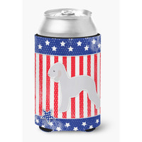 "Caroline's Treasures USA Patriotic Bedlington Terrier Can or Bottle Hugger BB3294CC, Can Hugger, Multicolor"