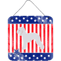 "Caroline's Treasures USA Patriotic Bedlington Terrier Wall or Door Hanging Prints BB3294DS66, 6"" x 6"", Multicolor"