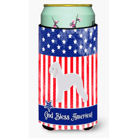 "Caroline's Treasures USA Patriotic Bedlington Terrier Tall Boy Beverage Insulator Hugger, Multicolor"