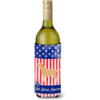 "Caroline's Treasures USA Patriotic Yellow Labrador Retriever Wine Bottle Beverage Insulator Hugger, 750 ml, Multicolor"