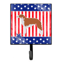 "Caroline's Treasures USA Patriotic Borzoi Russian Greyhound Leash or Key Holder BB3299SH4, Small, Multicolor"