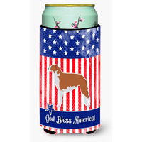"Caroline's Treasures USA Patriotic Borzoi Russian Greyhound Tall Boy Beverage Insulator Hugger, Multicolor"
