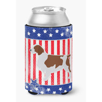 "Caroline's Treasures USA Patriotic Welsh Springer Spaniel Can or Bottle Hugger BB3300CC, Can Hugger, Multicolor"