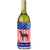 "Caroline's Treasures AUSA Patriotic Mercian Water Spaniel Wine Bottle Beverage Insulator Hugger, 750 ml, Multicolor"