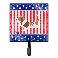 "Caroline's Treasures USA Patriotic Basset Hound Leash or Key Holder BB3302SH4, Small, Multicolor"