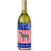 "Caroline's Treasures USA Patriotic Irish Wolfhound Wine Bottle Beverage Insulator Hugger, 750 ml, Multicolor"