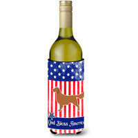 "Caroline's Treasures USA Patriotic Golden Retriever Wine Bottle Beverage Insulator Hugger, 750 ml, Multicolor"