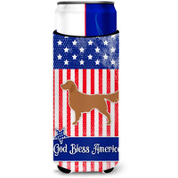 "Caroline's Treasures USA Patriotic Golden Retriever Michelob Ultra Hugger For Slim Cans, Slim Can, Multicolor"