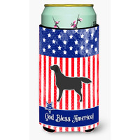 "Caroline's Treasures USA Patriotic black Labrador Retriever Beverage Insulator Hugger, Tall Boy, Multicolor"