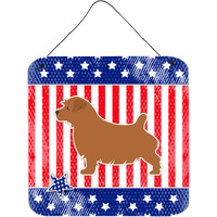 "Caroline's Treasures USA Patriotic Norfolk Terrier Wall or Door Hanging Prints BB3309DS66, 6"" x 6"", Multicolor"