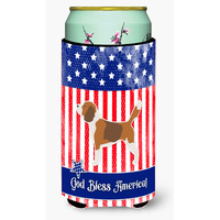 "Caroline's Treasures USA Patriotic Beagle Beverage Insulator Hugger, Tall Boy, Multicolor"