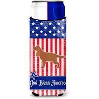 "Caroline's Treasures USA Patriotic English Cocker Spaniel Michelob Ultra Hugger For Slim Cans, Slim Can, Multicolor"