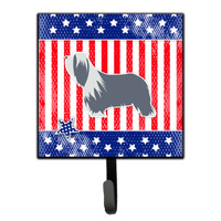 "Caroline's Treasures USA Patriotic Bearded Collie Leash or Key Holder BB3317SH4, Small, Multicolor"