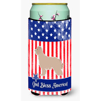 "Caroline's Treasures USA Patriotic Pyrenean Shepherd Beverage Insulator Hugger, Tall Boy, Multicolor"