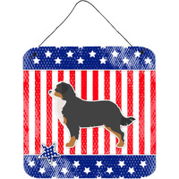 "Caroline's Treasures USA Patriotic Bernese Mountain Dog Wall or Door Hanging Prints BB3319DS66, 6"" x 6"", Multicolor"