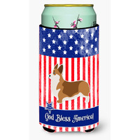 "Caroline's Treasures USA Patriotic Corgi Beverage Insulator Hugger, Tall Boy, Multicolor"