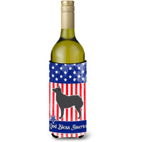 "Caroline's Treasures USA Patriotic Croatian Sheepdog Wine Bottle Beverage Insulator Hugger, 750 ml, Multicolor"