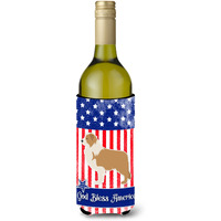 "Caroline's Treasures USA Patriotic Red Border Collie Wine Bottle Beverage Insulator Hugger, 750 ml, Multicolor"