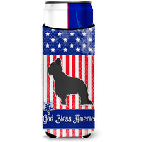 "Caroline's Treasures USA Patriotic Briard Michelob Ultra Hugger For Slim Cans, Slim Can, Multicolor"