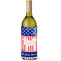 "Caroline's Treasures USA Patriotic Polish Tetra Sheepdog Wine Bottle Beverage Insulator Hugger, 750 ml, Multicolor"