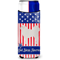 "Caroline's Treasures USA Patriotic Polish Tatra Sheepdog Michelob Ultra Hugger For Slim Cans, Slim Can, Multicolor"