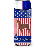 "Caroline's Treasures USA Patriotic Australian Kelpie Dog Michelob Ultra Hugger For Slim Cans, Slim Can, Multicolor"