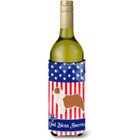 "Caroline's Treasures USA Patriotic Australian Shepherd Dog Wine Bottle Beverage Insulator Hugger, 750 ml, Multicolor"