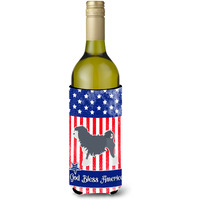 "Caroline's Treasures USA Patriotic Lowchen Wine Bottle Beverage Insulator Hugger, 750 ml, Multicolor"