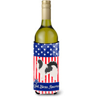"Caroline's Treasures USA Patriotic Japanese Chin Wine Bottle Beverage Insulator Hugger, 750 ml, Multicolor"