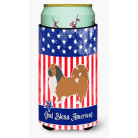 "Caroline's Treasures USA Patriotic Pekingese Beverage Insulator Hugger, Tall Boy, Multicolor"