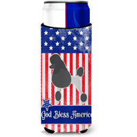 "Caroline's Treasures USA Patriotic Poodle Michelob Ultra Hugger For Slim Cans, Slim Can, Multicolor"