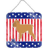 "Caroline's Treasures USA Patriotic Brussels Griffon Wall or Door Hanging Prints BB3340DS66, 6"" x 6"", Multicolor"