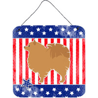 "Caroline's Treasures USA Patriotic Pomeranian Wall or Door Hanging Prints BB3342DS66, 6"" x 6"", Multicolor"