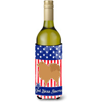 "Caroline's Treasures USA Patriotic Pomeranian Wine Bottle Beverage Insulator Hugger, 750 ml, Multicolor"