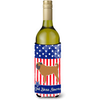 "Caroline's Treasures USA Patriotic Pug Wine Bottle Beverage Insulator Hugger, 750 ml, Multicolor"