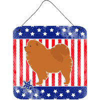 "Caroline's Treasures USA Patriotic Chow Wall or Door Hanging Prints BB3351DS66, 6"" x 6"", Multicolor"