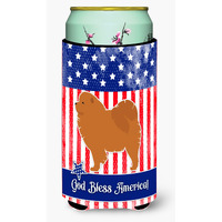 "Caroline's Treasures USA Patriotic Chow Beverage Insulator Hugger, Tall Boy, Multicolor"