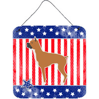 "Caroline's Treasures USA Patriotic Boxer Wall or Door Hanging Prints BB3353DS66, 6"" x 6"", Multicolor"