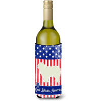 "Caroline's Treasures USA Patriotic Komondor Wine Bottle Beverage Insulator Hugger, 750 ml, Multicolor"