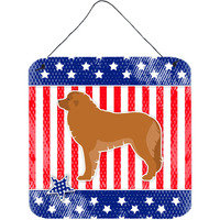 "Caroline's Treasures USA Patriotic Leonberger Wall or Door Hanging Prints BB3358DS66, 6"" x 6"", Multicolor"