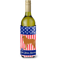 "Caroline's Treasures USA Patriotic Leon Berger Wine Bottle Beverage Insulator Hugger, 750 ml, Multicolor"