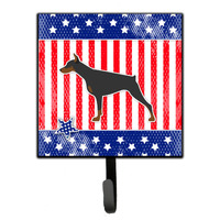 "Caroline's Treasures USA Patriotic Doberman Pinscher Leash or Key Holder BB3360SH4, Small, Multicolor"